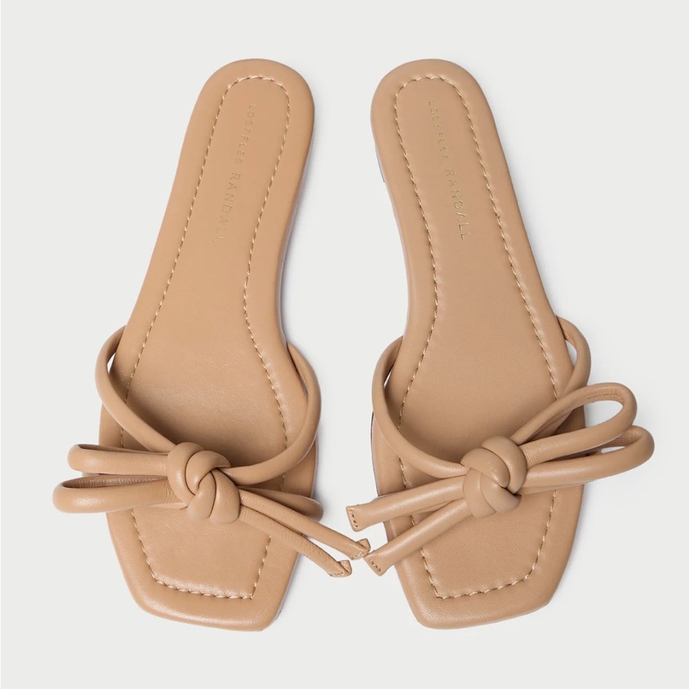 Loeffler Randall Tan Knot Slide Sandals